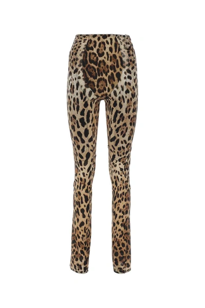 Shop Dolce & Gabbana Pants In Animal Print