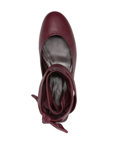 Shop Attico The  Cloe Leather Ballerina Shoes In Amarant
