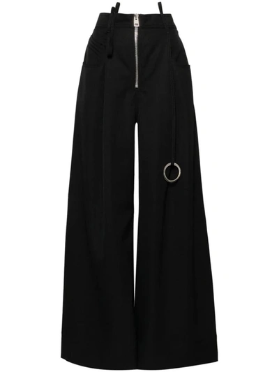 Shop Attico The  Pantalone Oversize Di  In Lana Vergine Nero In Black