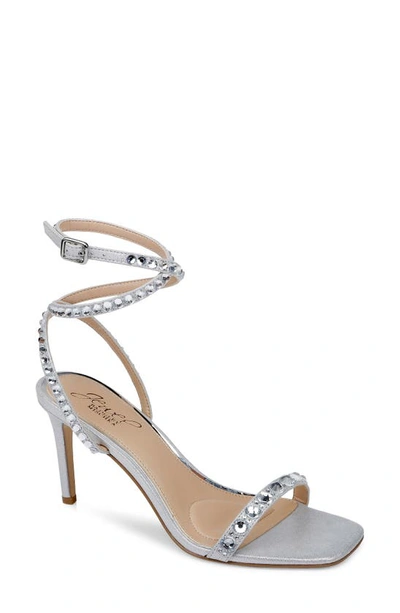 Shop Jewel Badgley Mischka Hosana Ankle Strap Sandal In Silver
