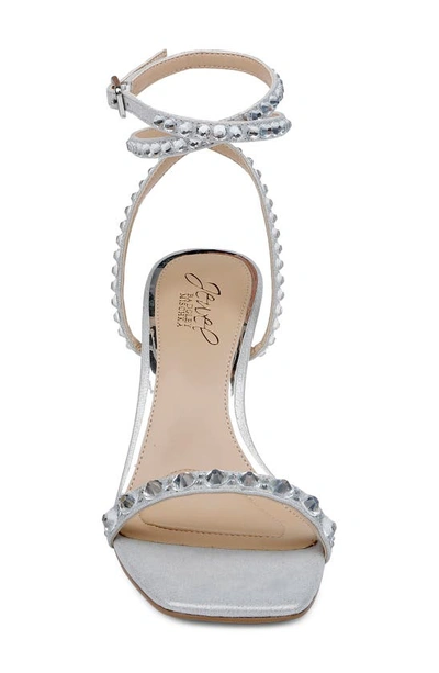 Shop Jewel Badgley Mischka Hosana Ankle Strap Sandal In Silver