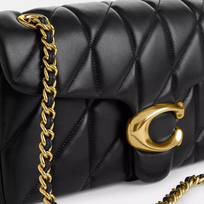 Coach Tabby 26 Nappa Leather Shoulder Bag In Brass/black