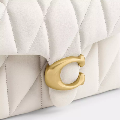 Coach Tabby Shoulder Bag 20 With Quilting In Brass/chalk