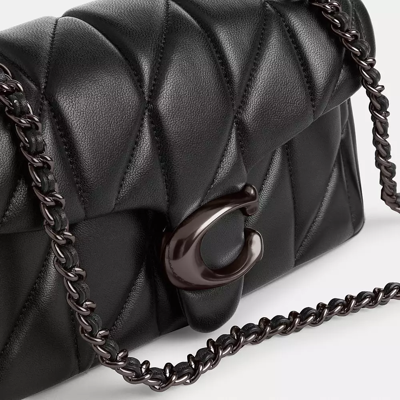 Coach Tabby Shoulder Bag 20 With Quilting In Pewter/black