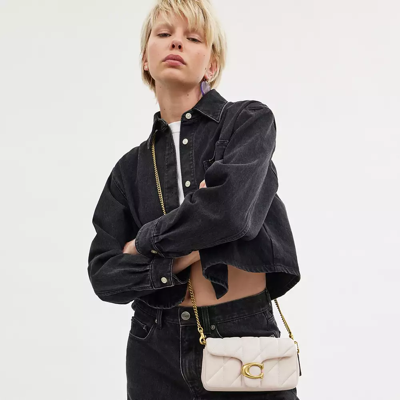 Coach Tabby Wristlet With Pillow Quilting In Brass/chalk