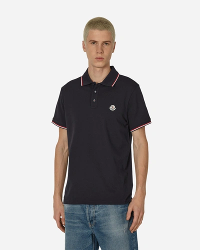 Shop Moncler Logo Polo Shirt Navy In Blue