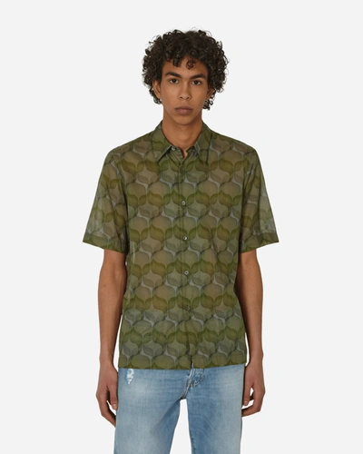 Shop Dries Van Noten Printed Cotton Shirt In Green