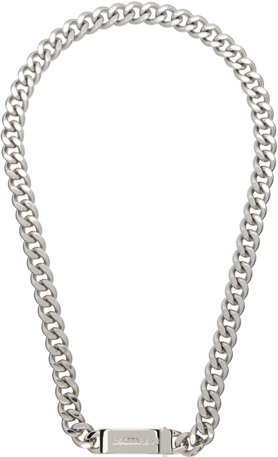 Shop Dsquared2 Silver Chained2 Necklace In F124 Palladium