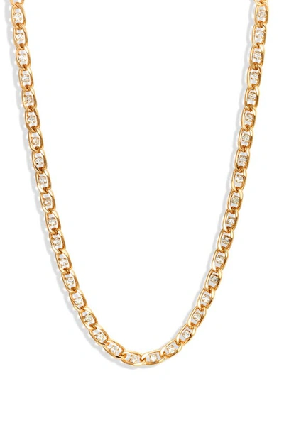 Shop Miranda Frye Jules Cubic Zirconia Curb Chain Necklace In Gold