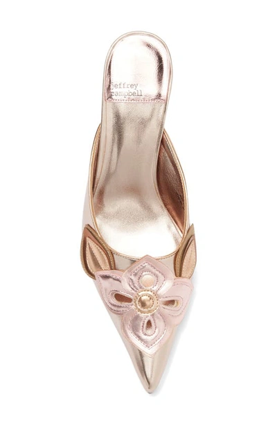 Shop Jeffrey Campbell Franny Pointed Toe Mule In Champagne Metallic Multi