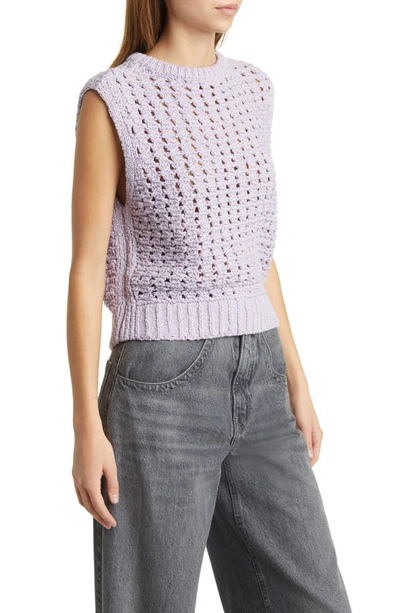 Shop Frame Open Stitch Sweater Vest In Lilac