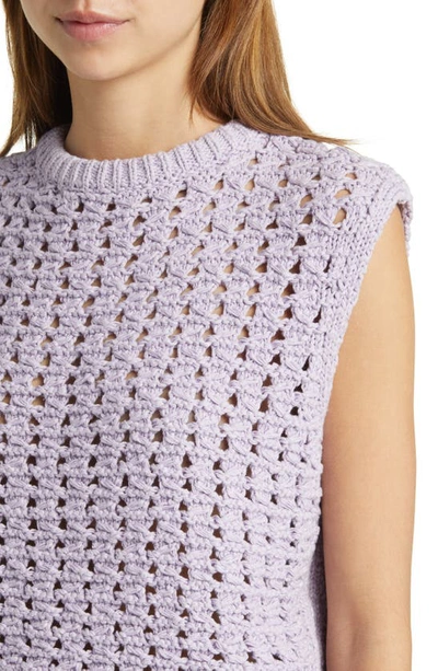 Shop Frame Open Stitch Sweater Vest In Lilac