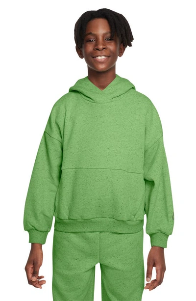 Shop Nike Kids' Icon Fleece Pullover Hoodie In Chlorophyll/ Sail/ Treeline