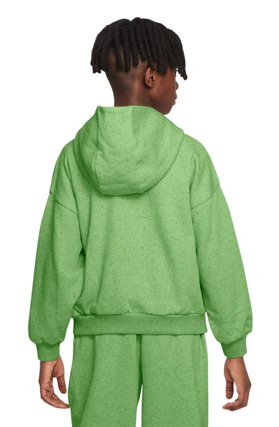 Shop Nike Kids' Icon Fleece Pullover Hoodie In Chlorophyll/ Sail/ Treeline