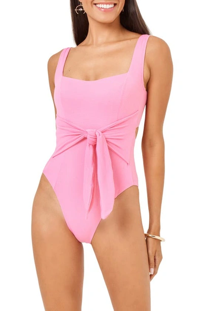 Shop L*space Balboa Tie Waist One-piece Swimsuit In Guava