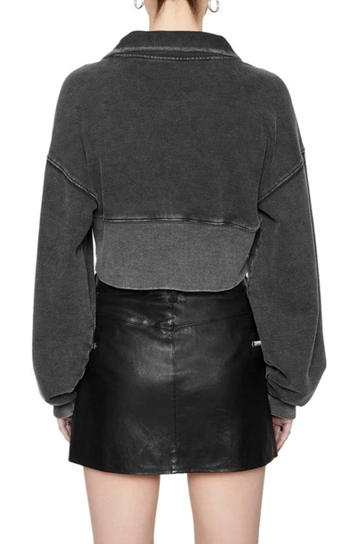 Shop Rebecca Minkoff Winnie Crop Pullover In Black Vintage Wash