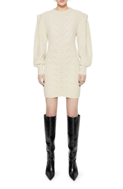 Shop Rebecca Minkoff Daisy Long Sleeve Sweater Minidress In Winter White