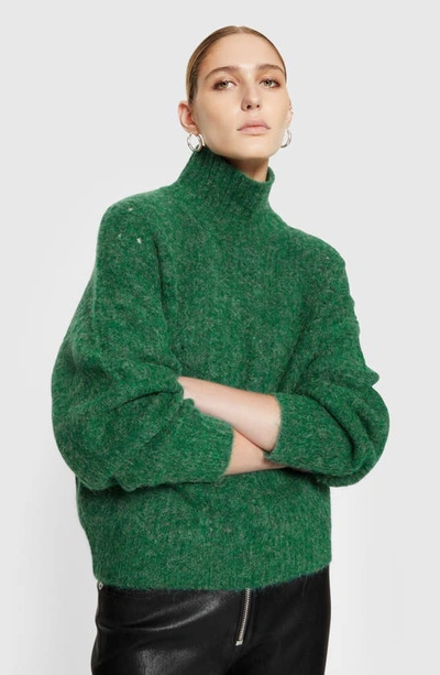 Shop Rebecca Minkoff Caroline Turtleneck Alpaca Blend Sweater In Deep Jade