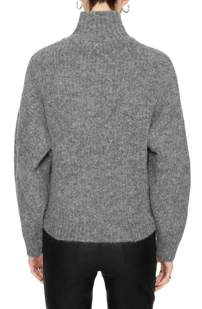 Shop Rebecca Minkoff Caroline Turtleneck Alpaca Blend Sweater In Heather Grey