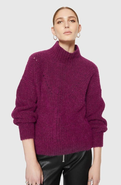 Shop Rebecca Minkoff Caroline Turtleneck Alpaca Blend Sweater In Damson