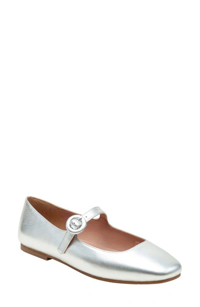 Shop Linea Paolo Marley Mary Jane Flat In Silver