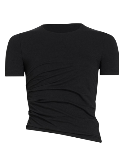 Shop Helmut Lang Women's Logo Twist T-shirt In Black
