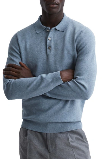 Shop Reiss Sharp Polo Sweater In Blue Melange