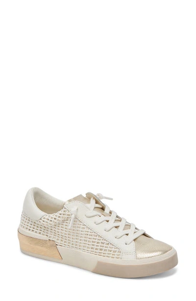 Shop Dolce Vita Zina Sneaker In Bone/ Gold Knit