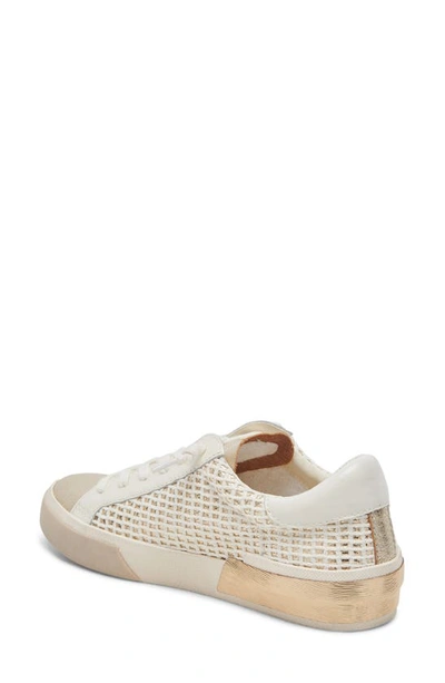 Shop Dolce Vita Zina Sneaker In Bone/ Gold Knit