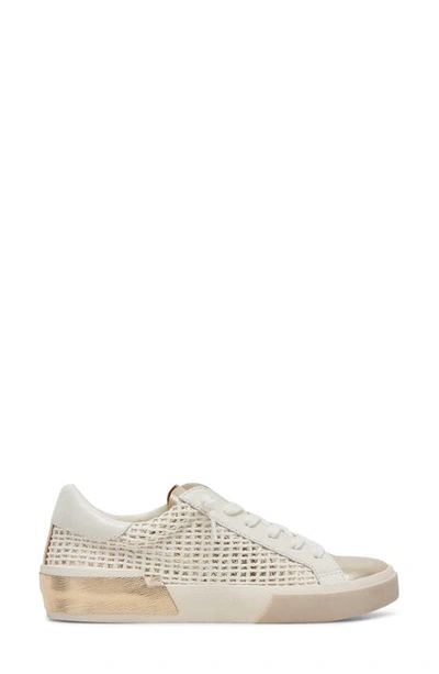 Shop Dolce Vita Zina Sneaker In Bone/ Gold Knit