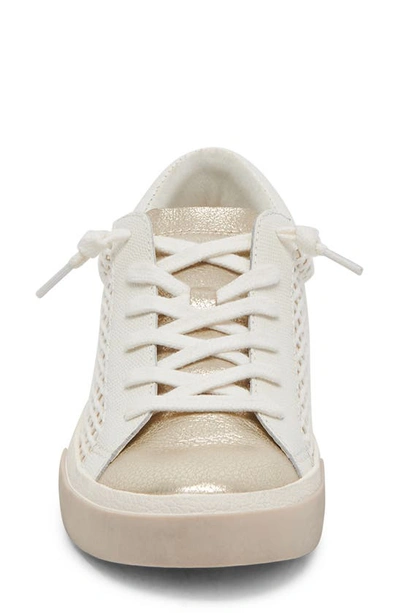 Shop Dolce Vita Zina Sneaker In Bone/ Gold Knit