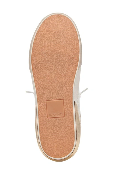 Dolce Vita Zina Sneaker In Bone/ Gold Knit