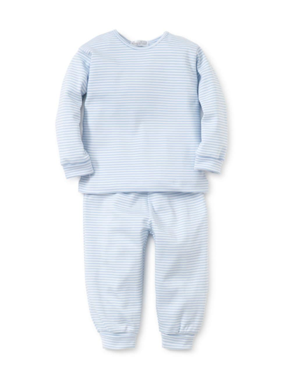 Shop Kissy Kissy Baby's Striped Cotton T-shirt & Pants Set In Light Blue