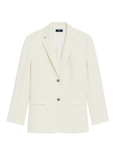 Shop Theory Women's Relaxed Single-breasted Blazer In Rice