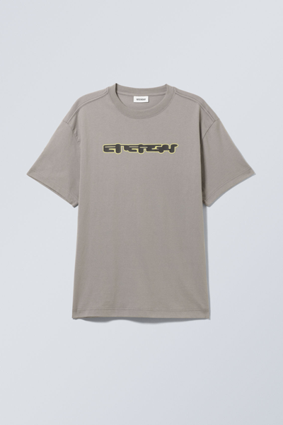 Shop Weekday Oversized Graphic Printed T-shirt In Grey