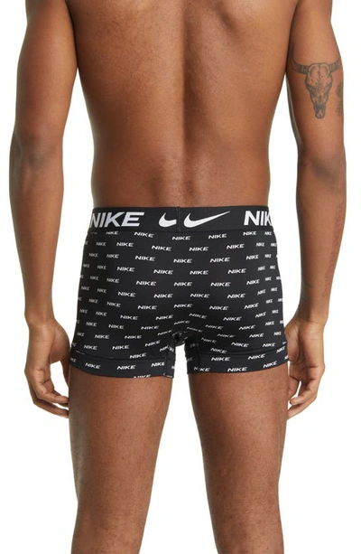 Shop Nike 3-pack Dri-fit Essential Micro Trunks In  Logo/ Grey/ Black