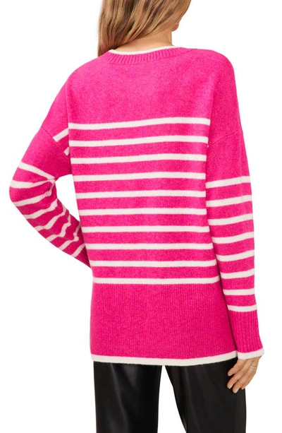 Shop Vince Camuto Stripe Crewneck Sweater In Paradox