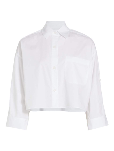 Shop Twp Women's Next Ex Poplin Cropped Shirt In White
