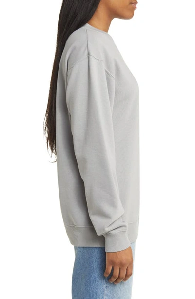 Shop Golden Hour New York City Hearts Club Cotton Blend Fleece Graphic Sweatshirt In Washed Formal Grey