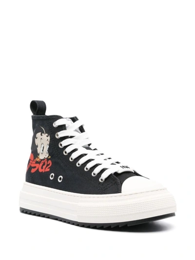 Shop Dsquared2 Betty Boop Berlin Sneakers In Nero
