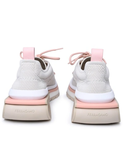Shop Ferragamo Two-tone Fabric Sneakers In White