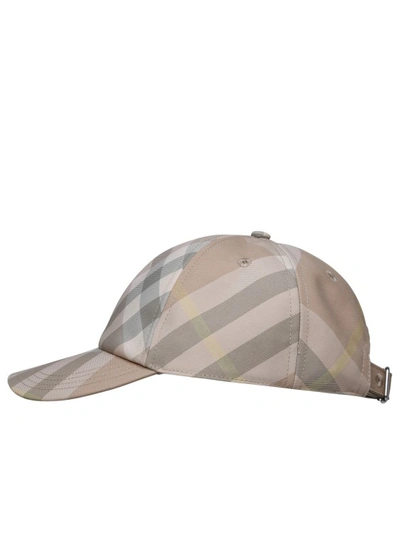 Shop Burberry Beige Polyester Hat In Grey