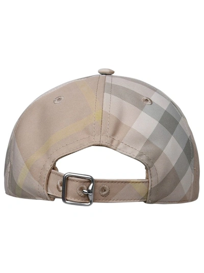 Shop Burberry Beige Polyester Hat In Grey