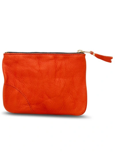 Shop Comme Des Garçons Orange Leather Card Holder