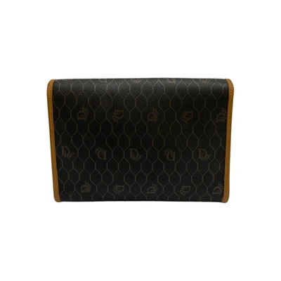 Shop Dior Honeycomb Brown Leather Shoulder Bag ()
