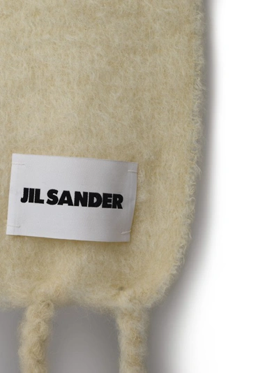 Shop Jil Sander Cream Wool Blend Scarf In Neutrals