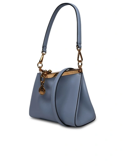 Shop Etro Vela Light Blue Leather Bag In Grey