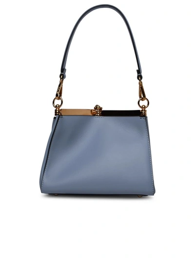 Shop Etro Vela Light Blue Leather Bag In Grey