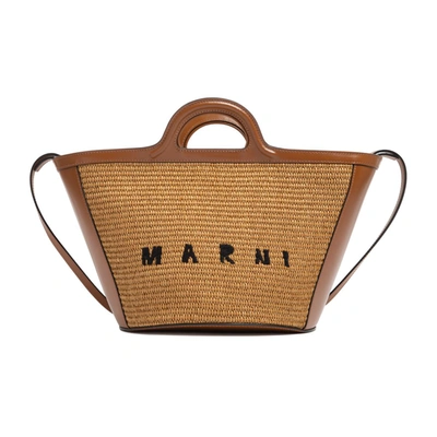 Shop Marni Tropical Small Bag In Nude & Neutrals