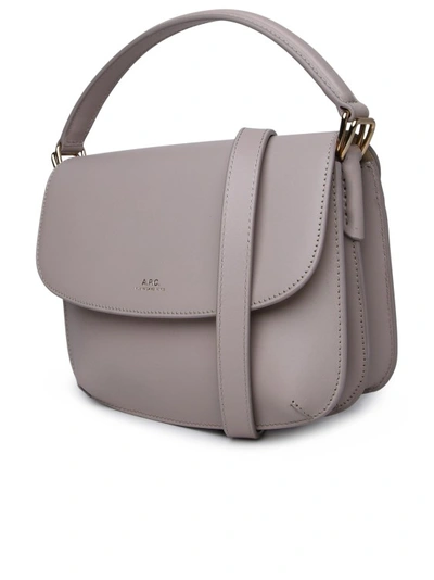 Shop Apc Dove Grey Leather Bag